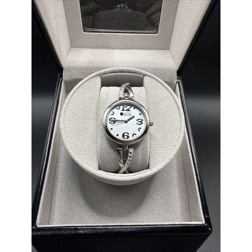 Lucky Brand Women’s Silver‑Tone Watch Leaf Lugs Peace & Love 61/1259 Quartz